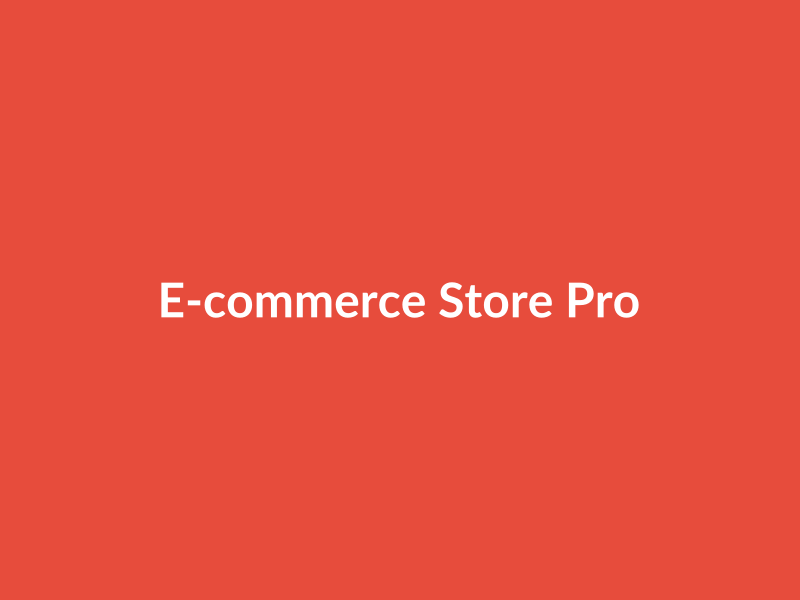 E-commerce Store Pro